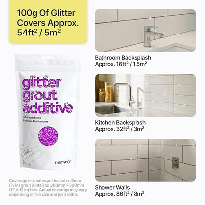Purple Holographic Glitter Grout Additive 100g Metallic Flakes (3.52 Ounce)