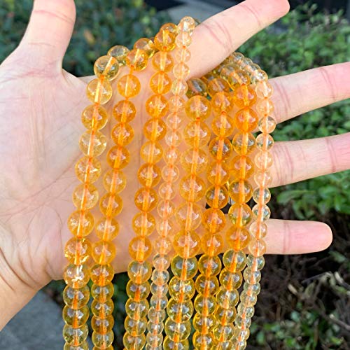 90pcs Adabele Natural Citrine Yellow Crystal Gemstone 8mm Round Beads