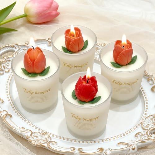 Tulip Candle Molds with Leaf Mold (4 Count)