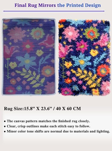 Floral Latch Hook Rug Kits for Adults