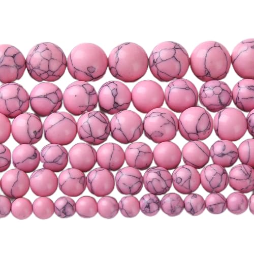 45pcs 8mm Pink Turquoise Beads Natural Stone Round Loose Spacer Beads for Jewelry Making DIY Bracelet Necklace 1 Strand 15inch
