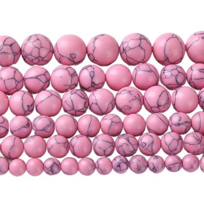 45pcs 8mm Pink Turquoise Beads Natural Stone Round Loose Spacer Beads for Jewelry Making DIY Bracelet Necklace 1 Strand 15inch