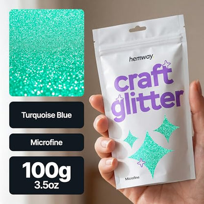 Craft Glitter Turquoise Blue 100g Microfine Glitter (100 Gram)