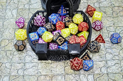 Retro Polyhedral Dice Sets with Pouches for D&D DND RPG MTG Dungeon and Dragons Table Board Roll Playing Games D4 D6 D8 D10 D% D12 D20