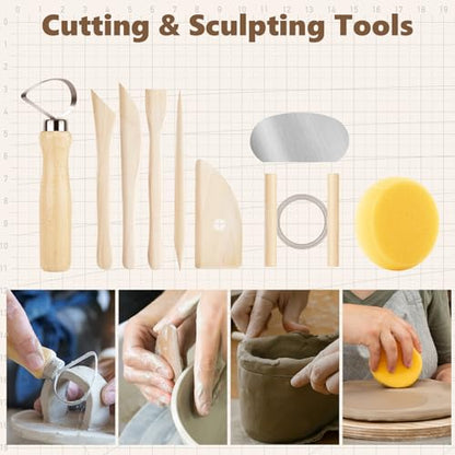 48PCS Pottery Tools for Sculpting