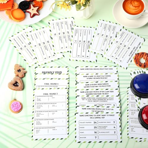 Family Friendly Feud Game with 2 Answer Buzzers for Party Groups (30 Count)