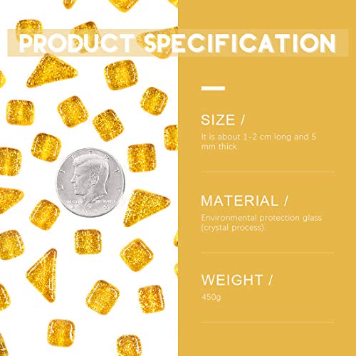 1 Pound Orange Shine Crystal Series Mosaic Tiles Assortment Kit (16 Ounce)