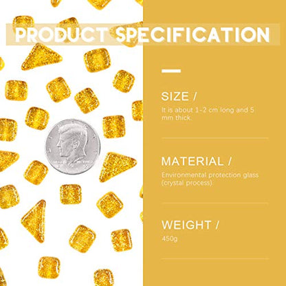 1 Pound Orange Shine Crystal Series Mosaic Tiles Assortment Kit (16 Ounce)