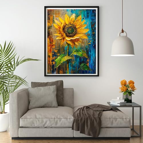14ct Counted Stamped Cross Stitch Kits for Adults Sunflowers Printed Cross Stitch Patterns Art Crafts Cross Stitch Supplies