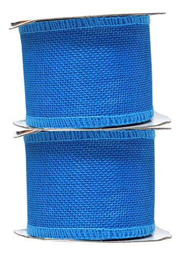 2 1 2 Inch Wide Sky Blue Burlap Ribbon for Crafts (60 Foot)