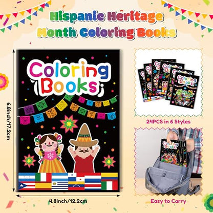 Hispanic Heritage Month Coloring Books (24 Count)