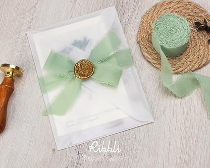 Sage Green Chiffon Ribbon 1 Inch x 20 Yard (60 Foot)