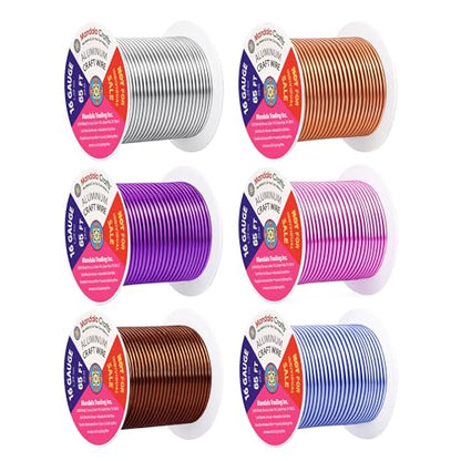 16 GA Blue Pink Brown Assorted Anodized Aluminum Craft Wire (276 Foot)