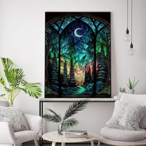 Starry Night Stamped Cross Stitch Kits for Beginners Adults