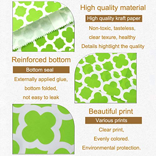 200 Pcs Lime Green Candy Buffet Bags Small Cookie Bags Polka Dot Paper Treat Bag for Wedding Birthday Party