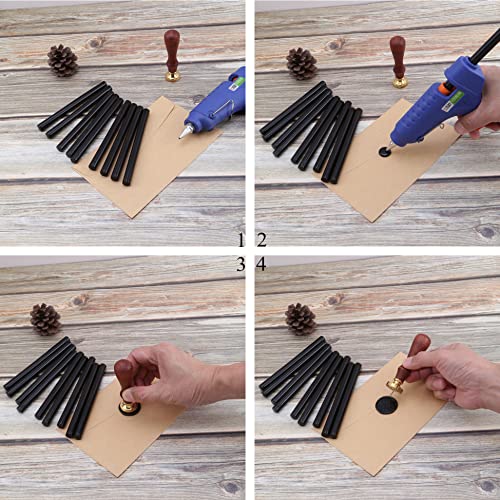 15Pcs Black Glue Gun Sealing Wax Sticks for Wax Seal Stamp (15 Count)