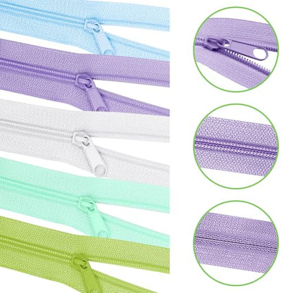 31 Yards 28 m 10 Pieces Sewing Zippers #3 Nylon Coil Zippers Assorted Zipper for Sewing with 40 Zipper Sliders for DIY Tailor Sewing Crafts Supplies (10 Count)