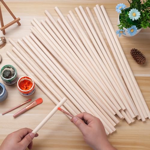 Wood Dowels Wooden Dowel Rods for Crafts (25 Count)