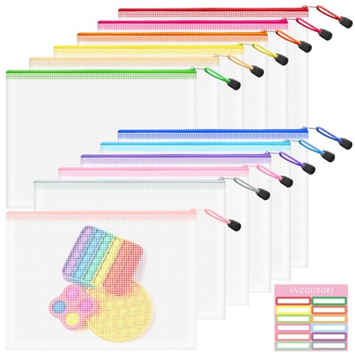 12pcs Mesh Zipper Pouch Bags (9 Count)