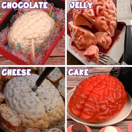 2 Pcs Halloween 3D Human Brain Silicone Molds (2 Count)