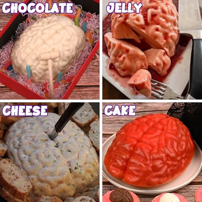 2 Pcs Halloween 3D Human Brain Silicone Molds (2 Count)