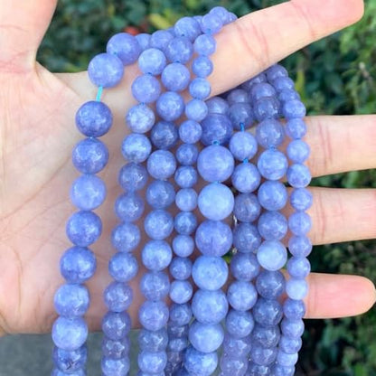 35pcs Adabele Natural Opaque Tanzanite Quartz Gemstone 10mm Round Beads