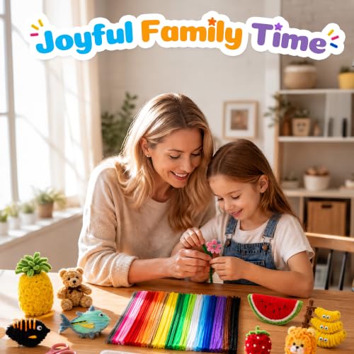 1000 Pieces Pipe Cleaners Bulk Assorted 20 Colors Chenille Stems