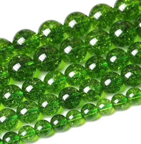 12MM Green Peridot Crystal Quartz Beads Natural Gemstone Beads Round Loose Beads for Jewelry and Bracelets Making 320pcs 15
