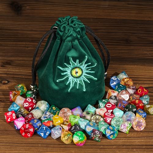Green Large Dice Bag D&D Cute Storage Bag for Role Playing Games (2.11 Ounce)