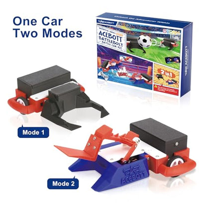 2-in-1 Football & Battle Robot Car Kit, ESP32 APP-Remote Control Battlebolt Car Fighting Robot Toy for Kids Wireless Gameplay Robotics STEM Science Kit Birthday Gift for Boys Girls Age 8+ (One Kit)