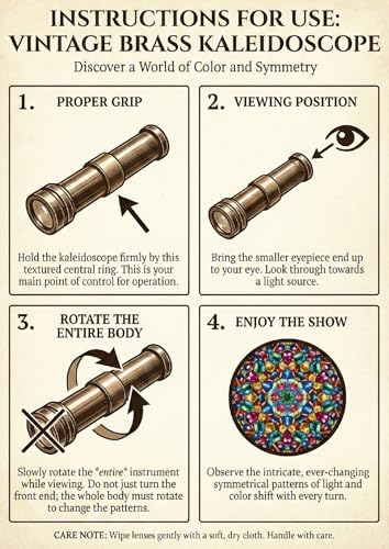 Brass Kaleidoscope with Wooden Box