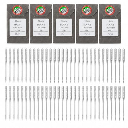 50 PCS Sewing Machine Needles for Brother (50 Count)