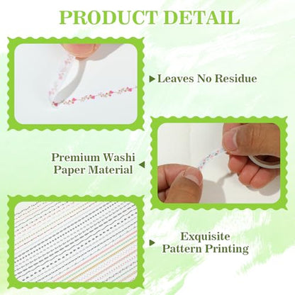 30 Rolls Floral Washi Tapes Set (30 Count)