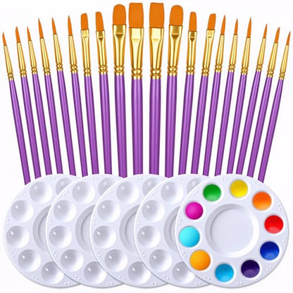 Paint Brush & Palette Set (25 Count)