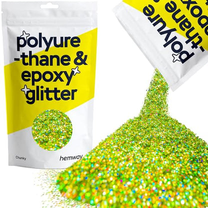 Resin Glitter Lime Green Holographic 100g Chunky (3.5274 Ounce)