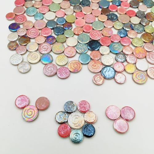500g 1.1lb Random Color Irregular Ceramics Mosaic Tiles (16 Ounce)