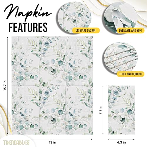 Eucalyptus Napkins for Decoupage 200 Pcs 3 Ply Paper Napkins (200 Count)