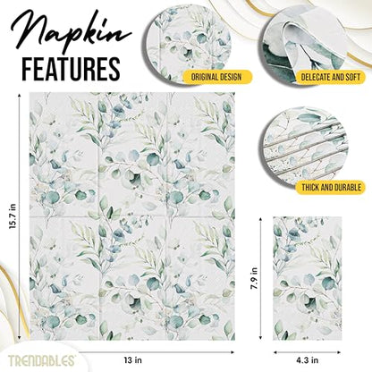 Eucalyptus Napkins for Decoupage 100 Pcs 3 Ply Paper Napkins (100 Count)