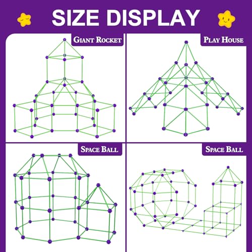 Glow In The Dark Fort Building Kit for Kids (200 Count)