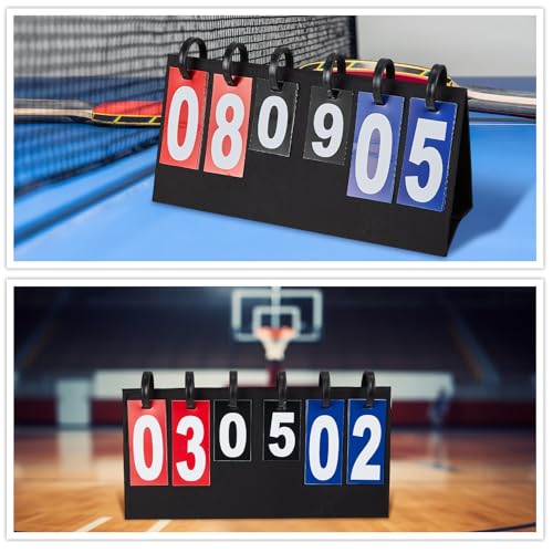 2 Pcs Portable Score Keeper with Storage Bag Flip Basketball Scoreboard Tabletop Scoreboard Flipper for Indoor Outdoor Sports Match P. E Classroom Activities Game