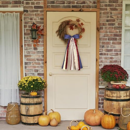 Large Blue Buffalo Plaid Ribbons Bow for Wreath