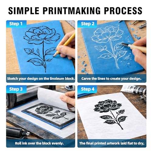 4 Pcs 9x12 Soft Linoleum Carving Block
