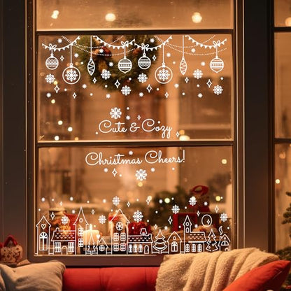 Christmas Window Stencils for Glass Christmas Village Stencil (7 Count)