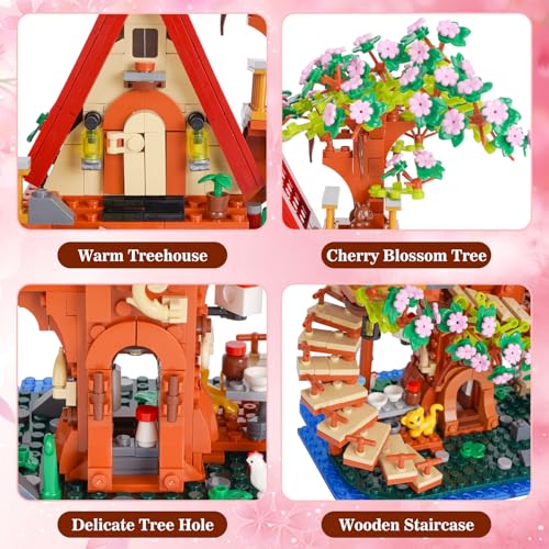 3 in 1 Cherry Blossom Tree House Building Set