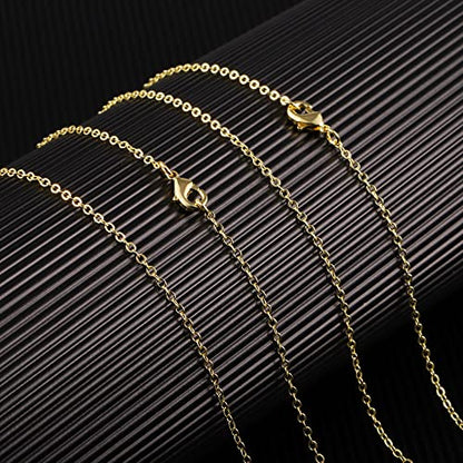 Wholesale 12 PCS Gold Plated Brass Flat Cable Chain (12 Count)