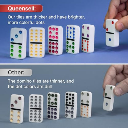 Mexican Train Dominoes Set with Jumbo Tiles