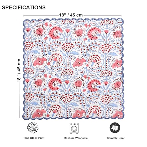 Hand Block Print Cloth Napkins (4.2329 Ounce)
