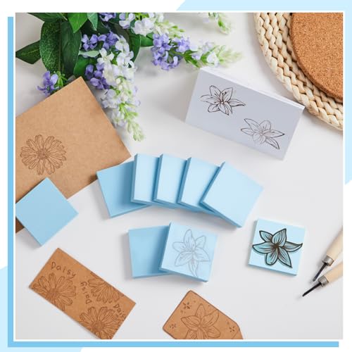 24 Pcs 2" x 2" Rubber Carving Blocks Linoleum Blocks for Printmaking (24 Count)