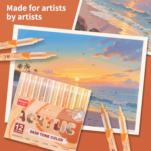 kander Guangna Acrylic Paint Markers 12 Colors (12 Count)