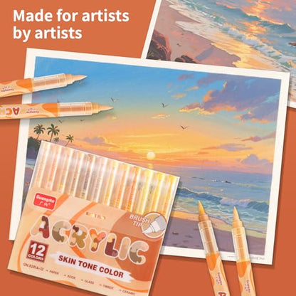 kander Guangna Acrylic Paint Markers 12 Colors (12 Count)